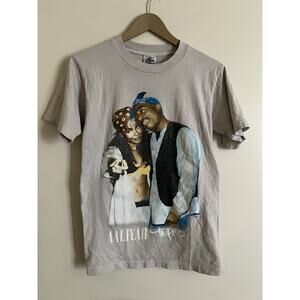 Vintage 90s Y2K 2pac Aaliyah Memorial Rap Tee T Shirt Size S